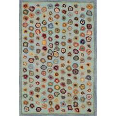 Dash & Albert Cat's Paw Blue Wool Hooked Rug | Gracious Style